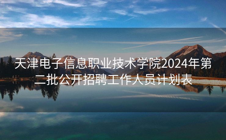 天津电子信息职业技术学院2024年第二批公开招聘工作人员计划表