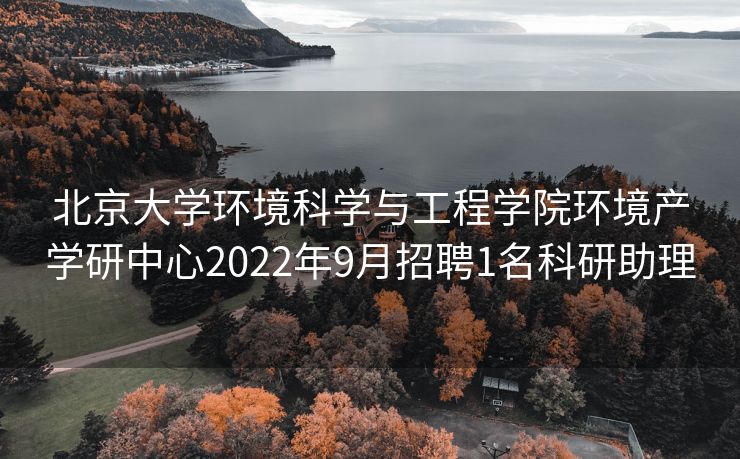 北京大学环境科学与工程学院环境产学研中心2022年9月招聘1名科研助理