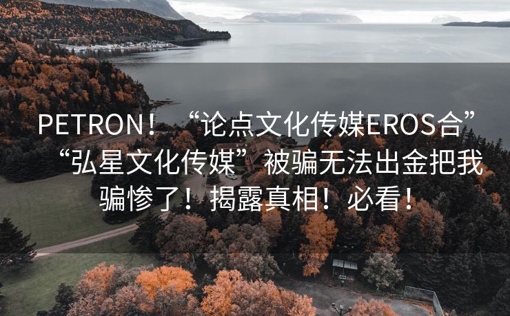 PETRON！“论点文化传媒EROS合”“弘星文化传媒”被骗无法出金把我骗惨了！揭露真相！必看！