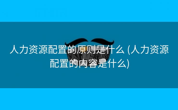 人力资源配置的原则是什么 (人力资源配置的内容是什么)