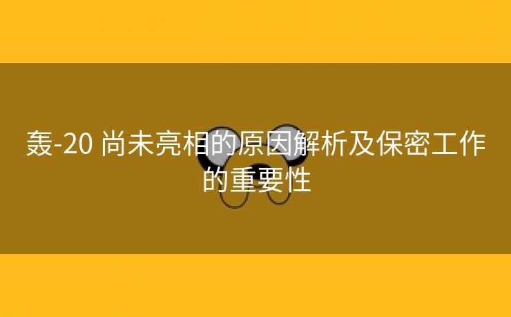 轰-20 尚未亮相的原因解析及保密工作的重要性