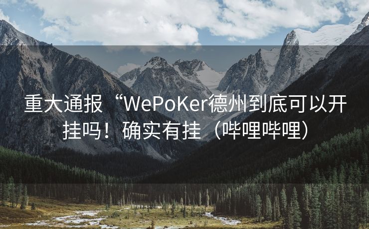 重大通报“WePoKer德州到底可以开挂吗！确实有挂（哔哩哔哩）