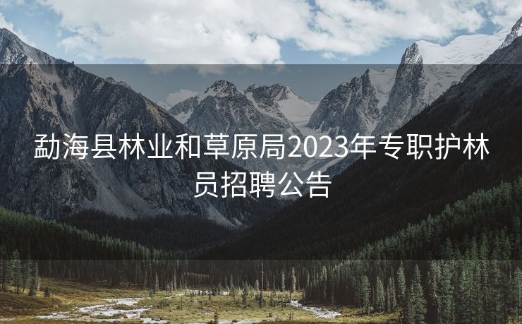 勐海县林业和草原局2023年专职护林员招聘公告