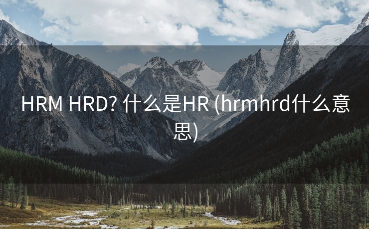 HRM HRD? 什么是HR (hrmhrd什么意思)