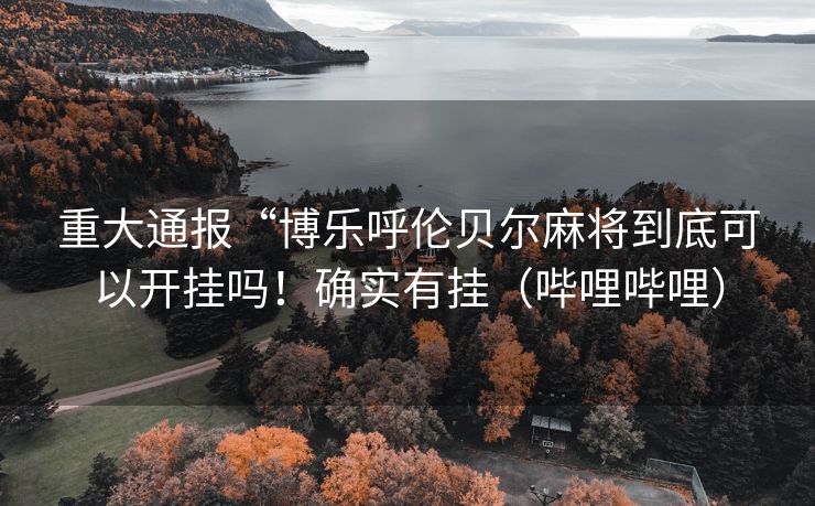 重大通报“博乐呼伦贝尔麻将到底可以开挂吗！确实有挂（哔哩哔哩）