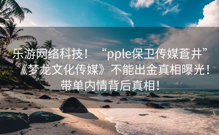 乐游网络科技！“pple保卫传媒蒼井”《梦龙文化传媒》不能出金真相曝光！带单内情背后真相！