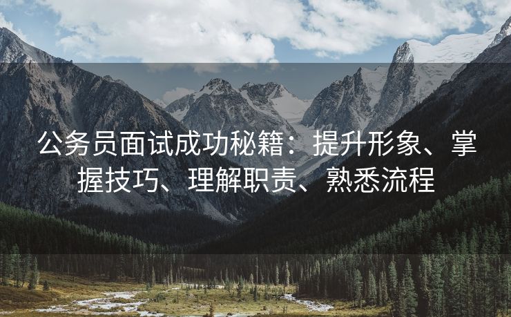 公务员面试成功秘籍：提升形象、掌握技巧、理解职责、熟悉流程