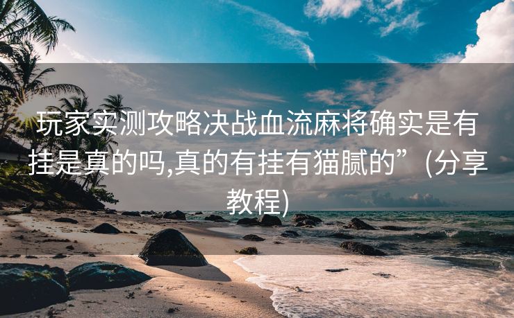 玩家实测攻略决战血流麻将确实是有挂是真的吗,真的有挂有猫腻的”(分享教程)