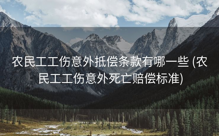 农民工工伤意外抵偿条款有哪一些 (农民工工伤意外死亡赔偿标准)