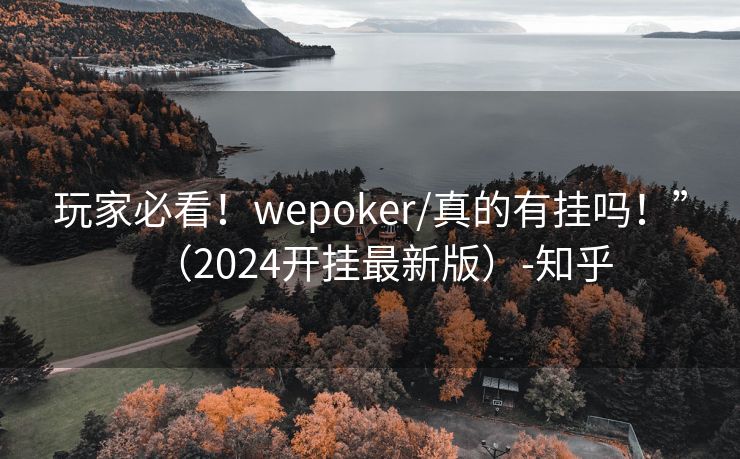 玩家必看！wepoker/真的有挂吗！”（2024开挂最新版）-知乎