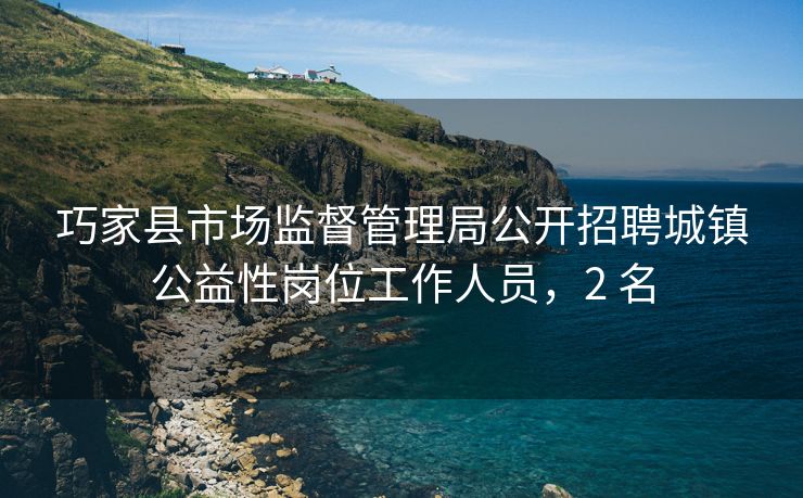 巧家县市场监督管理局公开招聘城镇公益性岗位工作人员，2 名