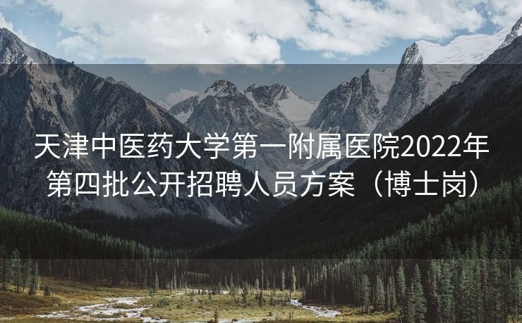 天津中医药大学第一附属医院2022年第四批公开招聘人员方案（博士岗）