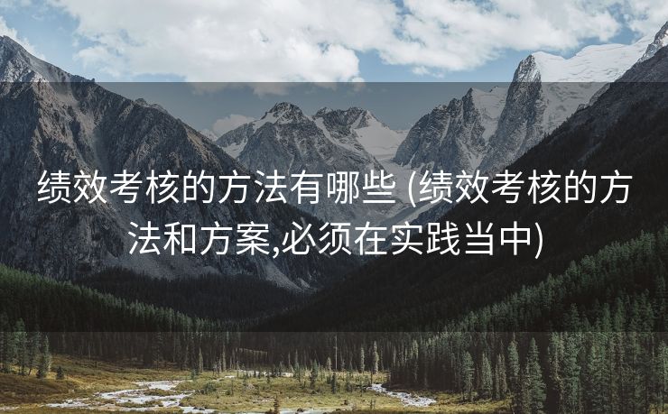 绩效考核的方法有哪些 (绩效考核的方法和方案,必须在实践当中)