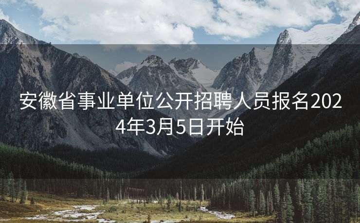 安徽省事业单位公开招聘人员报名2024年3月5日开始