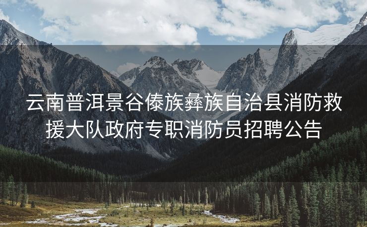 云南普洱景谷傣族彝族自治县消防救援大队政府专职消防员招聘公告