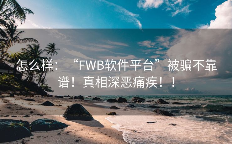 怎么样：“FWB软件平台”被骗不靠谱！真相深恶痛疾！！