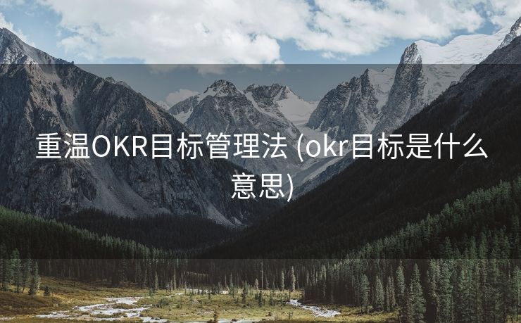 重温OKR目标管理法 (okr目标是什么意思)