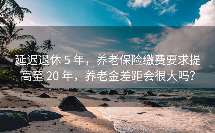 延迟退休 5 年，养老保险缴费要求提高至 20 年，养老金差距会很大吗？