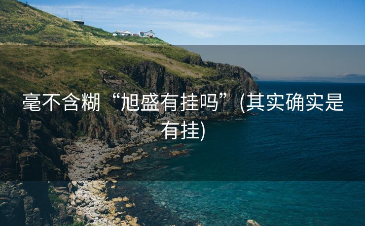 毫不含糊“旭盛有挂吗”(其实确实是有挂)