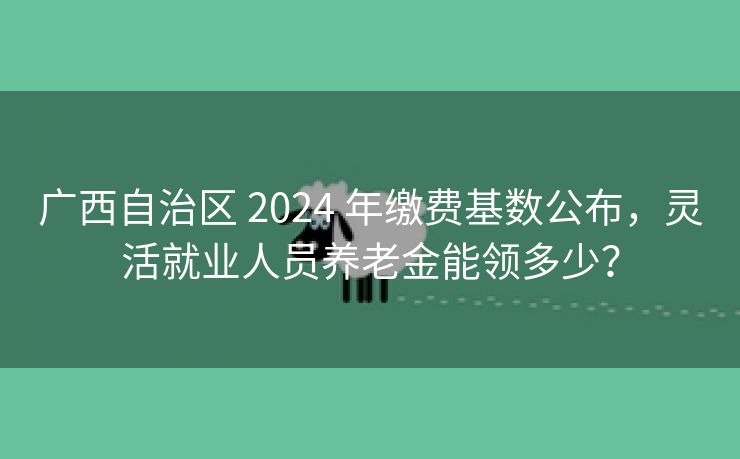 广西自治区 2024 年缴费基数公布，灵活就业人员养老金能领多少？