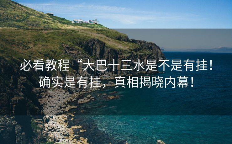 必看教程“大巴十三水是不是有挂！确实是有挂，真相揭晓内幕！