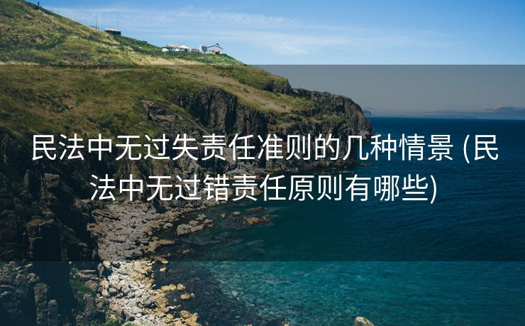 民法中无过失责任准则的几种情景 (民法中无过错责任原则有哪些)