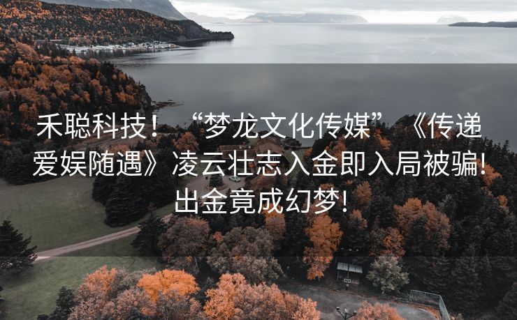 禾聪科技！“梦龙文化传媒”《传递爱娱随遇》凌云壮志入金即入局被骗!出金竟成幻梦!